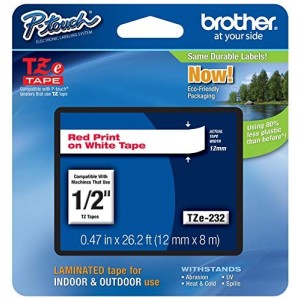 ETICHETTE BROTHER 12MM NERO 8MT LAMINATO TZe-231