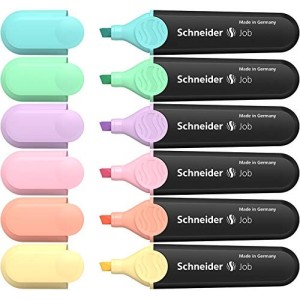 Astuccio 6 Evidenziatori Pastel Schnerider Job Pastel