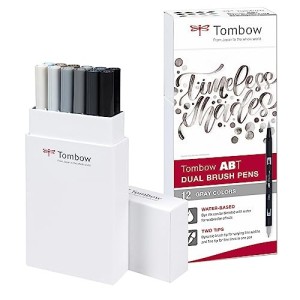 Astuccio 12pz ABT Dual Brush Tombow Colori Grigi