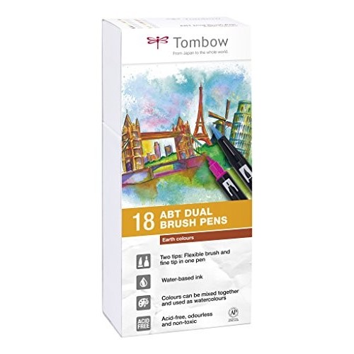 Astuccio 18pz ABT Dual Brush Tombow Colori Terrestri