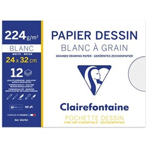 Blocco Clairefontaine Carta da Disegno a Grana 24x32 12ff 224g