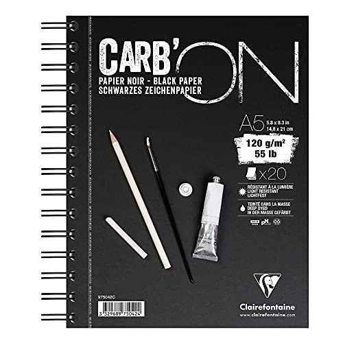 Blocco di carbone spiralato A5 20F 120g Clairefontaine