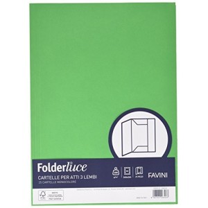 Cartelline 3 Lembi Colori Forti 200gr Verde 25pz T4 25X25 Favini