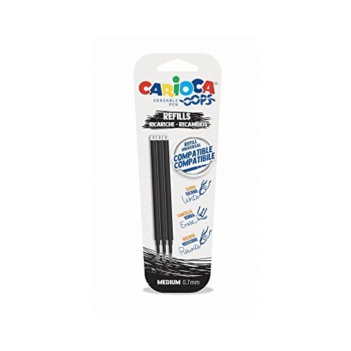 Refill Penna Cancellabile Nero Carioca 3 pz