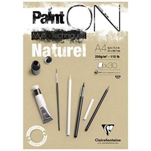 Blocco Clairefontaine Paint'on Naturel A4 30ff 250gr