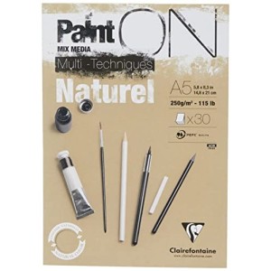 Blocco Clairefontaine Paint'on Naturel A5 30ff 250gr