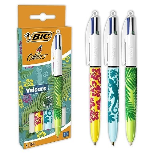 Astuccio 3 Penne Bic 4 Colori Velours