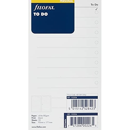 Ricambio Filofax To Do (95x171mm) 20 fg