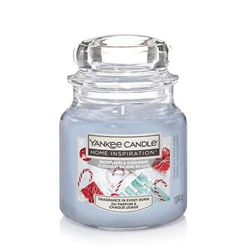 Yankee Candle Giara Piccola Fiocchi di Neve e Slitte 104gr