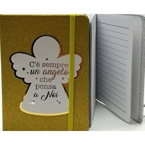 Notebook Glitter con Elastico Angel