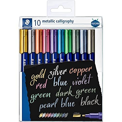 Staedtler Set 10 Penne Calligrafiche Metallic