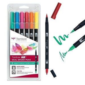 Astuccio 6pz ABT Dual Brush Tombow Colori per La Pelle