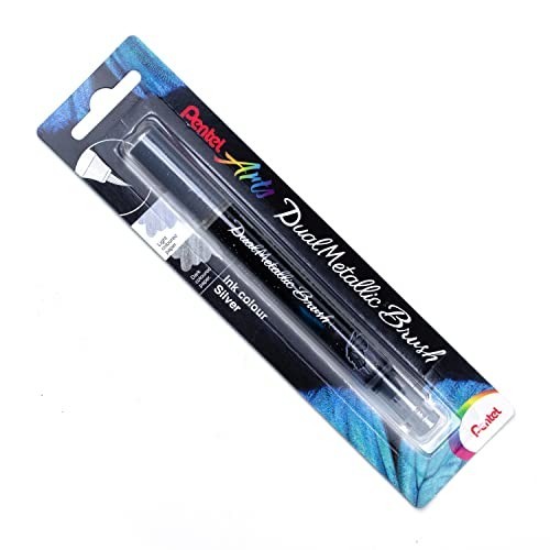 Pentel Dual Brush Metallic Argento Metallizzato