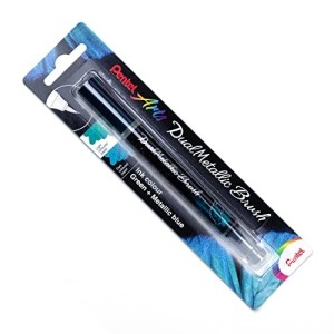 Pentel Dual Brush Metallic Blu + Verde Metallizzato