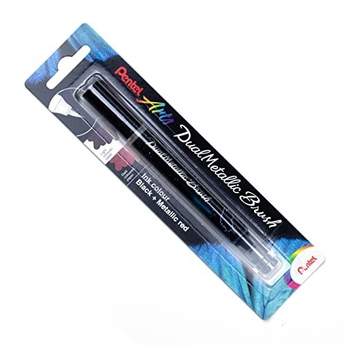 Pentel Dual Brush Metallic Nero + Rosso Metallizzato