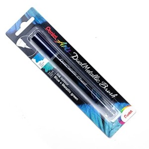 Pentel Dual Brush Metallic Verde + Blu Metallizzato