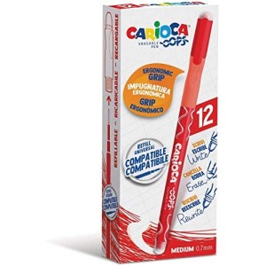 Penne Carioca Oops Cancellabile Rosso con Tappo Scatola da 12pz