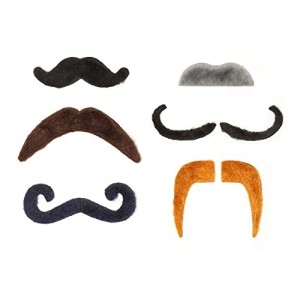 Set di 6 Baffi Finti Autoadesivi - Hot Mou-Stache