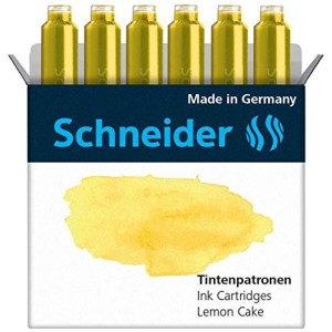 Astuccio 6 Cartucce per Stilografica Giallo Schneider