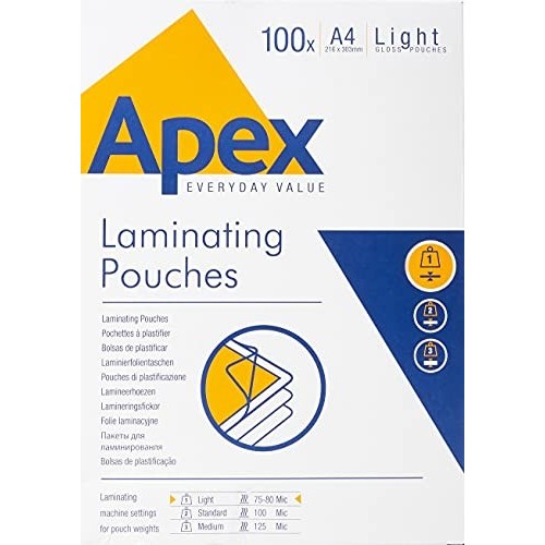 Pouches A4 80mic Apex 100pz 6003201