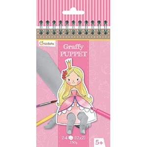 Blocco da Colorare Graffy con 24 Marionette Principi e Principesse Avenue Mandarine