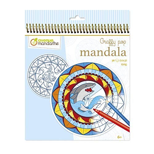 Blocco Graffy Pop Mandala 36 Modelli Pretagliati da Colorare, Maschile