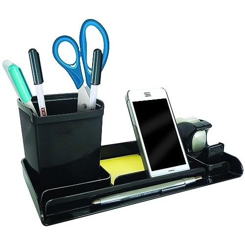 Set Cancelleria Organizer da Scrivania Arda Black 3pz