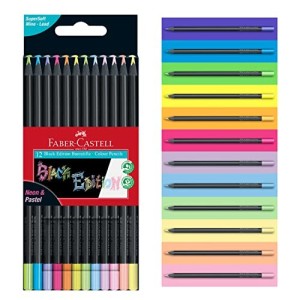 12 Pastelli Black Edition Faber-Castell Neon e Pastel