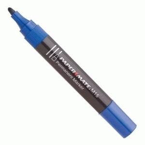 PENNARELLO MARKER PAPERMATE PUNTA TONDA MM.15 PZ.16 BLU