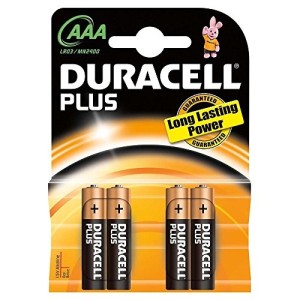 4 BATTERIE DURACELL PLUS MINISTILO AAA MN2400