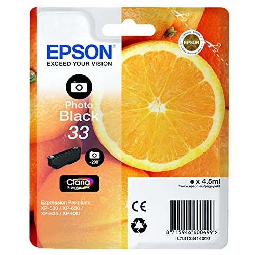 CARTUCCIA ORIGINALE EPSON ARANCIA T3341 PHOTO BLACK PBK