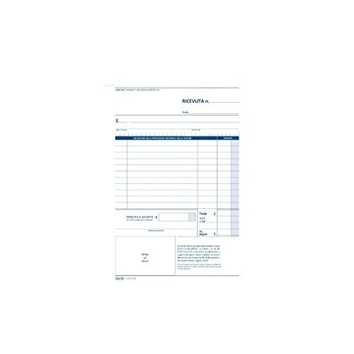 BLOCCO RICEVUTE SANITARIE NON NUMERATE 22,5x14,8 50X2 COPIE