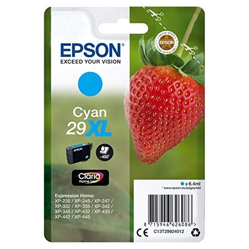 CARTUCCIA ORIGINALE EPSON T2992 FRAGOLA CIANO XL ORIGINALE