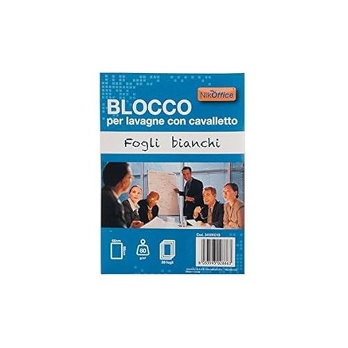 BLOCCHI PER LAVAGNA 20 FOGLI BIANCHI FORATURA UNIVERSALE 68x98