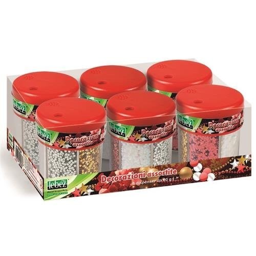 Dispenser Decorazioni Christmas in 6 Colori da 80gr Lebez