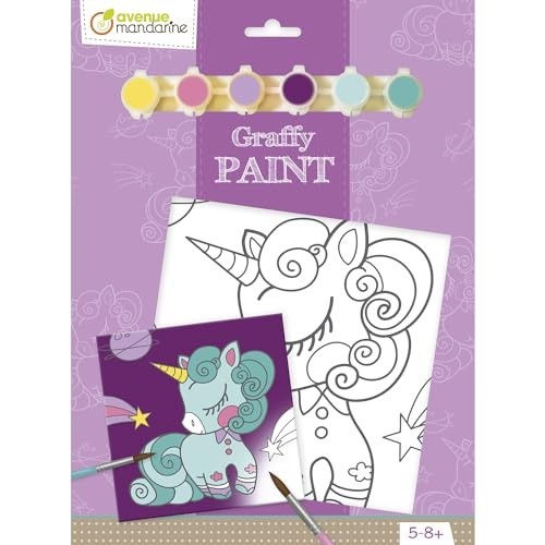 Kit Cartoncino Telato con Colori Graffy Vernice – Unicorno Avenue Mandarine