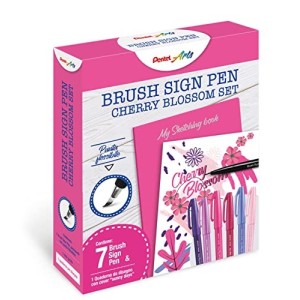 Set Pentel Cherry Blossom Brush Sign Pen