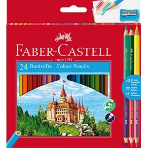 24+3 Pastelli Scolastici Faber-Castell con Temperamatite