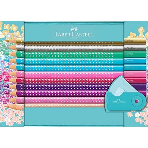 Set Regalo 20 Matite Colorate Sparkle e Temperamatite Faber-Castell