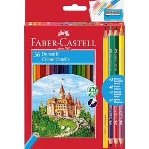 36+3 Pastelli Scolastici Faber-Castell con Temperamatite