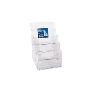 PORTA DEPLIANT ACRILICO BASE 1/3 A4 DA BANCO O PARETE NIKOFFICE 4 TASCHE