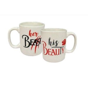 Set 2 Tazzine Ceramica 12cl Più Forty BEAUTY/BEAST