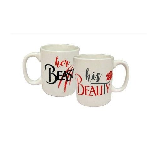 Set 2 Tazzine Ceramica 12cl Più Forty BEAUTY/BEAST