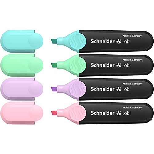 Astuccio 4 Evidenziatori Pastel Schnerider Job Pastel