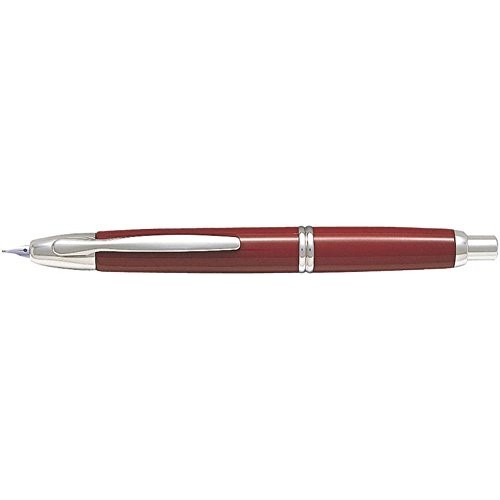 Penna Pilot Capless Rhodium Rosso Medio Stilografica A Scatto Con Astuccio