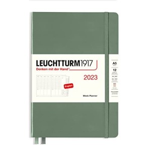 Agenda Planner Settimanale Media A5 2023 con Quaderno Aggiuntivo Oliva Leuchtturm