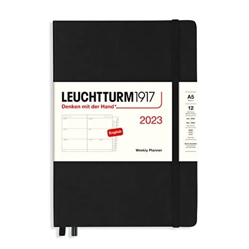 Agenda Settimanale Media A5 2023 con Quaderno Aggiuntivo Nera Leuchtturm