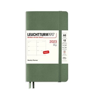 Agenda Settimanale Pocket A6 2023 con Copertine Morbida Oliva Leuchtturm