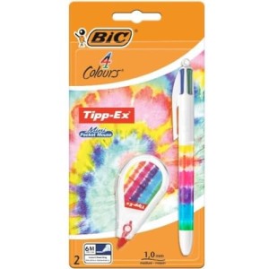 Kit Corretore + Penna Bic 4in1 Tye Dye