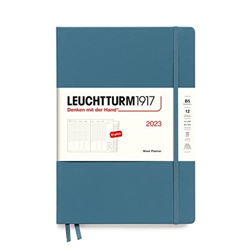 Agenda Planner Settimanale Composition B5 2023 con Quaderno Aggiuntivo Blu Stone Leuchtturm